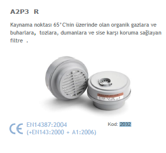 MİLLA 2032 A2P3 R FİLTRE